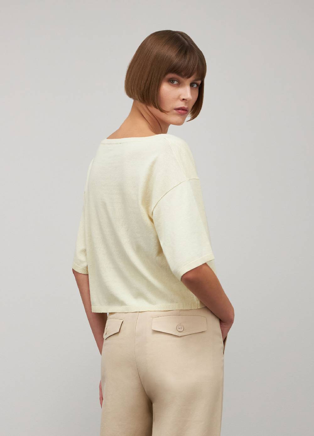 LES COPAINSMaglia Tricot A Maniche Corte In Seta E Cotone