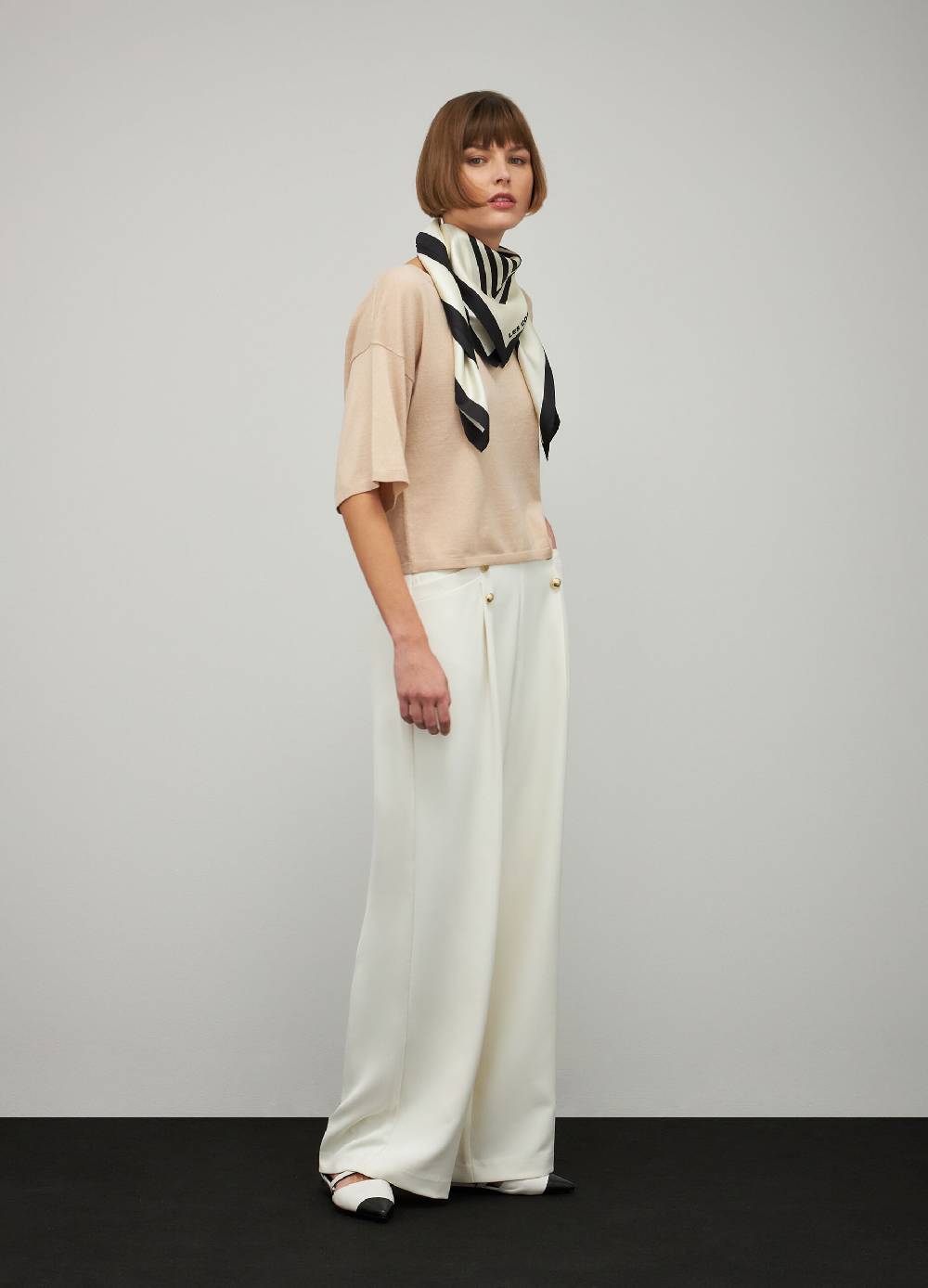 LES COPAINSMaglia tricot a maniche corte in seta e cotone