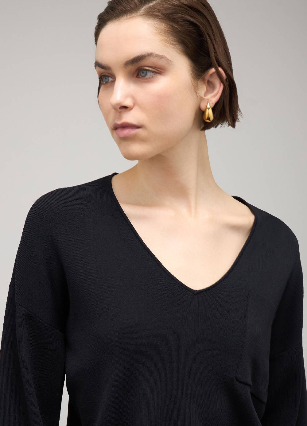 LES COPAINSMaglia Tricot Con Scollo A V In Misto Viscosa