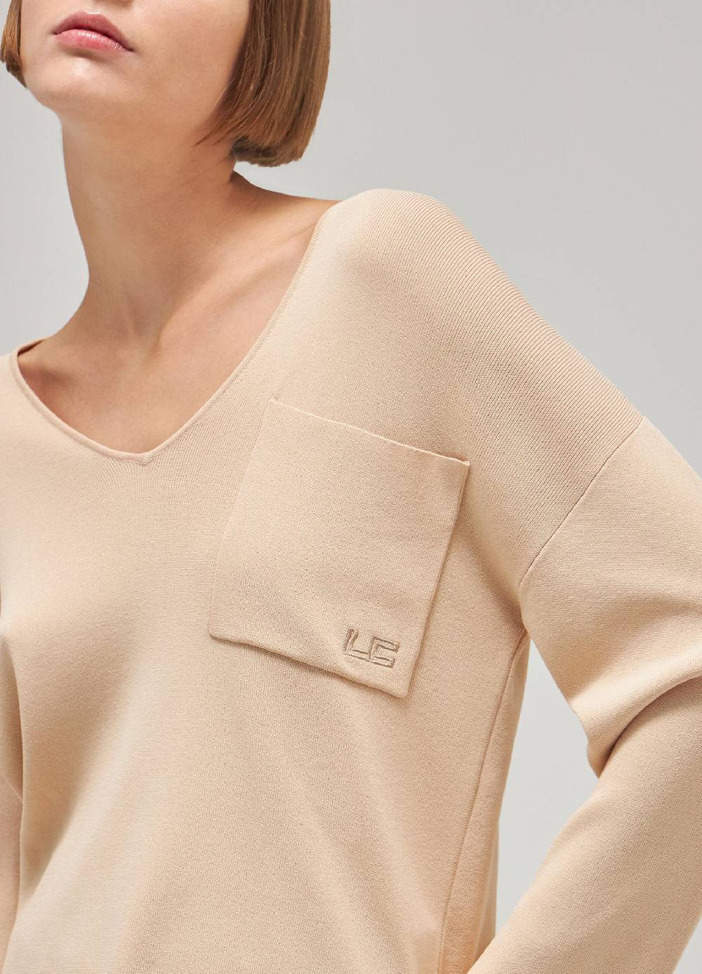 LES COPAINSMaglia Tricot Con Scollo A V In Misto Viscosa