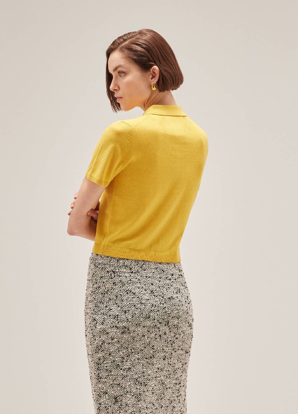 LES COPAINSPolo Tricot A Maniche Corte In Cotone E Seta