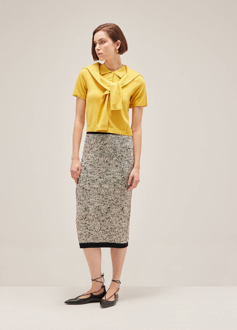 LES COPAINSPolo tricot a maniche corte in cotone e seta