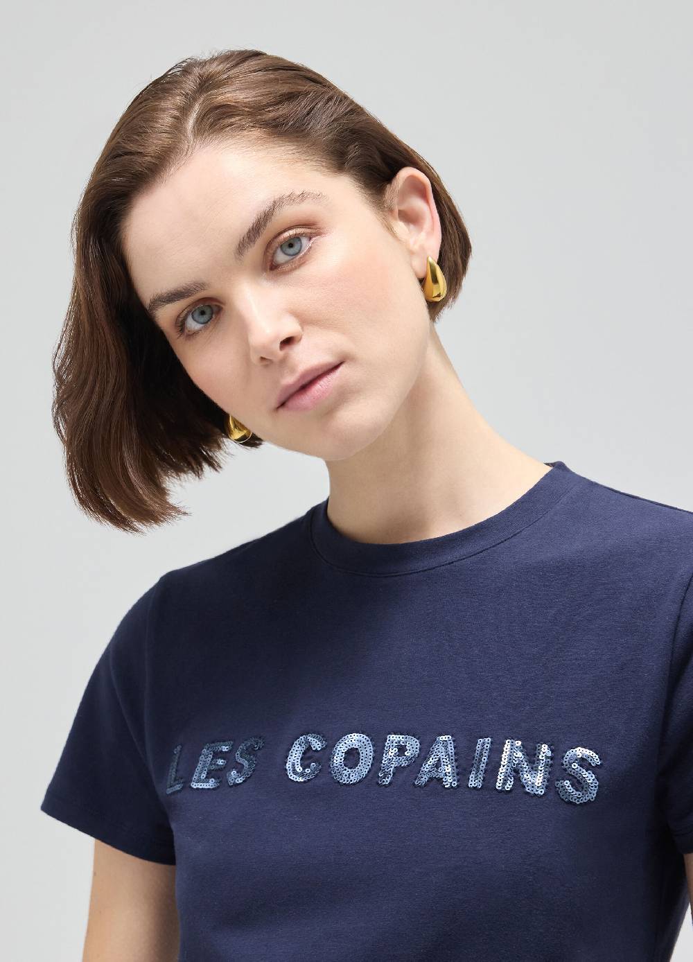 LES COPAINST-shirt A Mezza Manica In Cotone Stretch