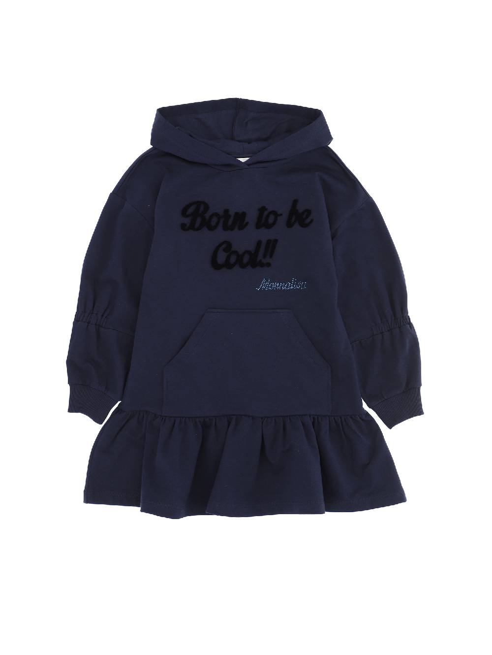 Monnalisa Abito felpa con cappuccio "Born to be cool"