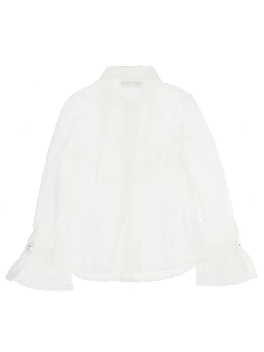 Monnalisa Camicia Cotone Satin Con Bottone Gioiello