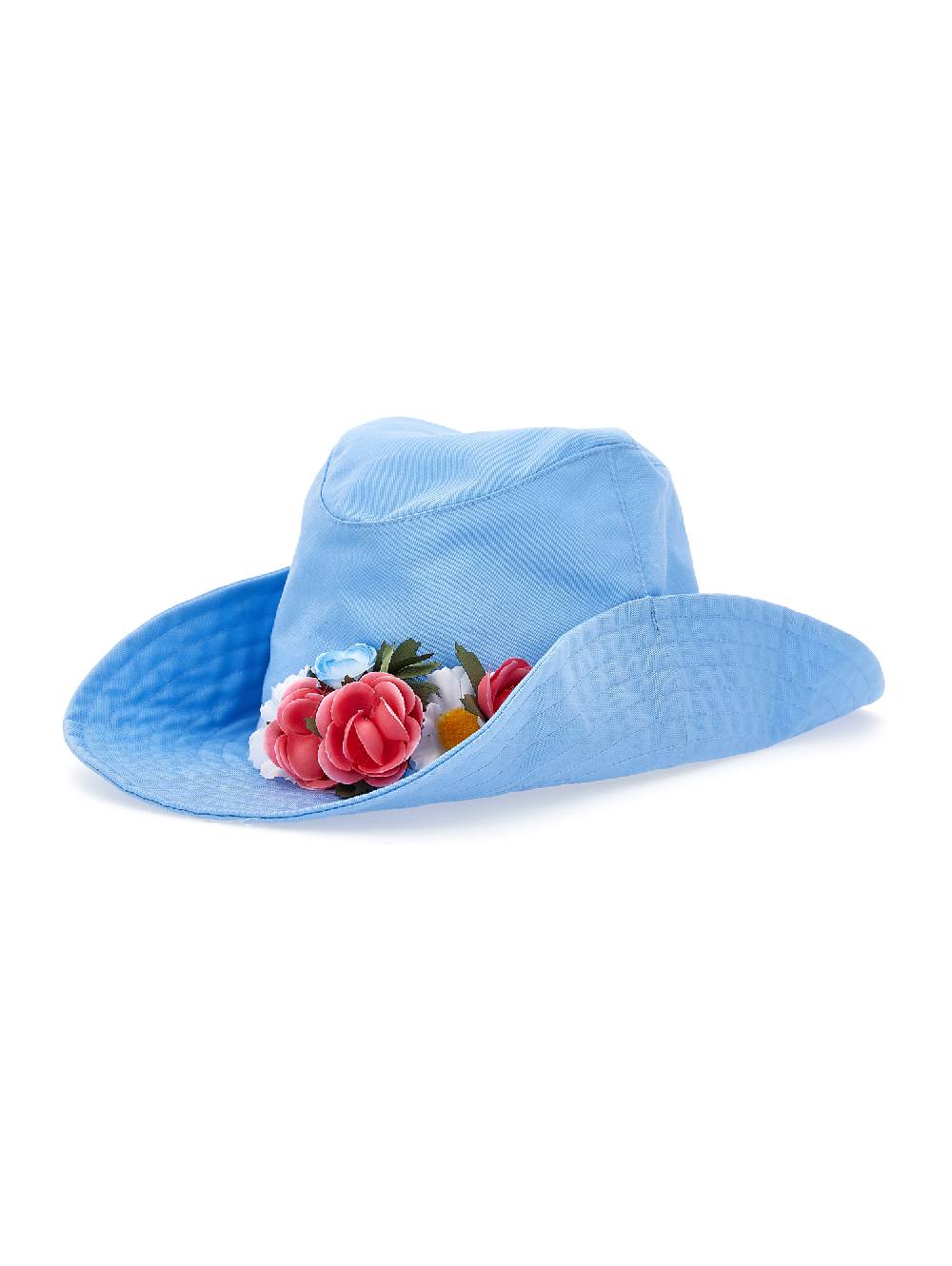 Monnalisa Cappello gabardina con fiori e borchiette