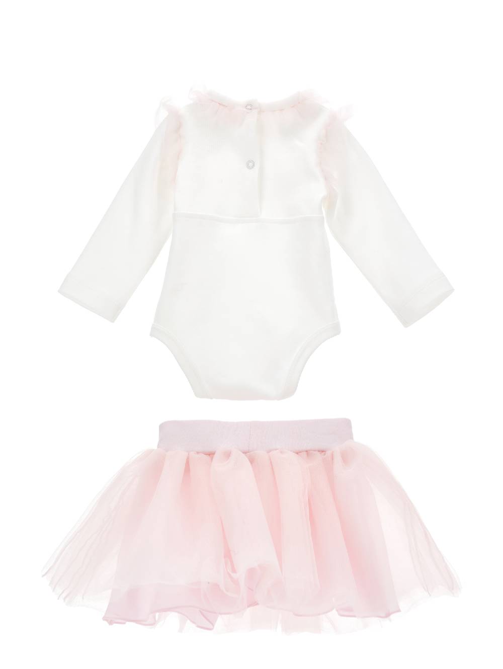 Monnalisa Completo 2 Pezzi Con Tulle E Fiore Applicato