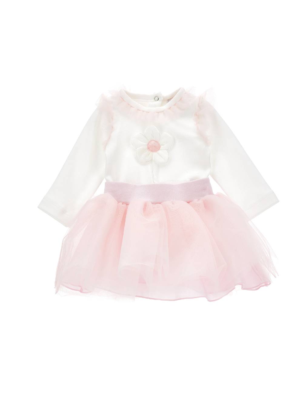 Monnalisa Completo 2 pezzi con tulle e fiore applicato