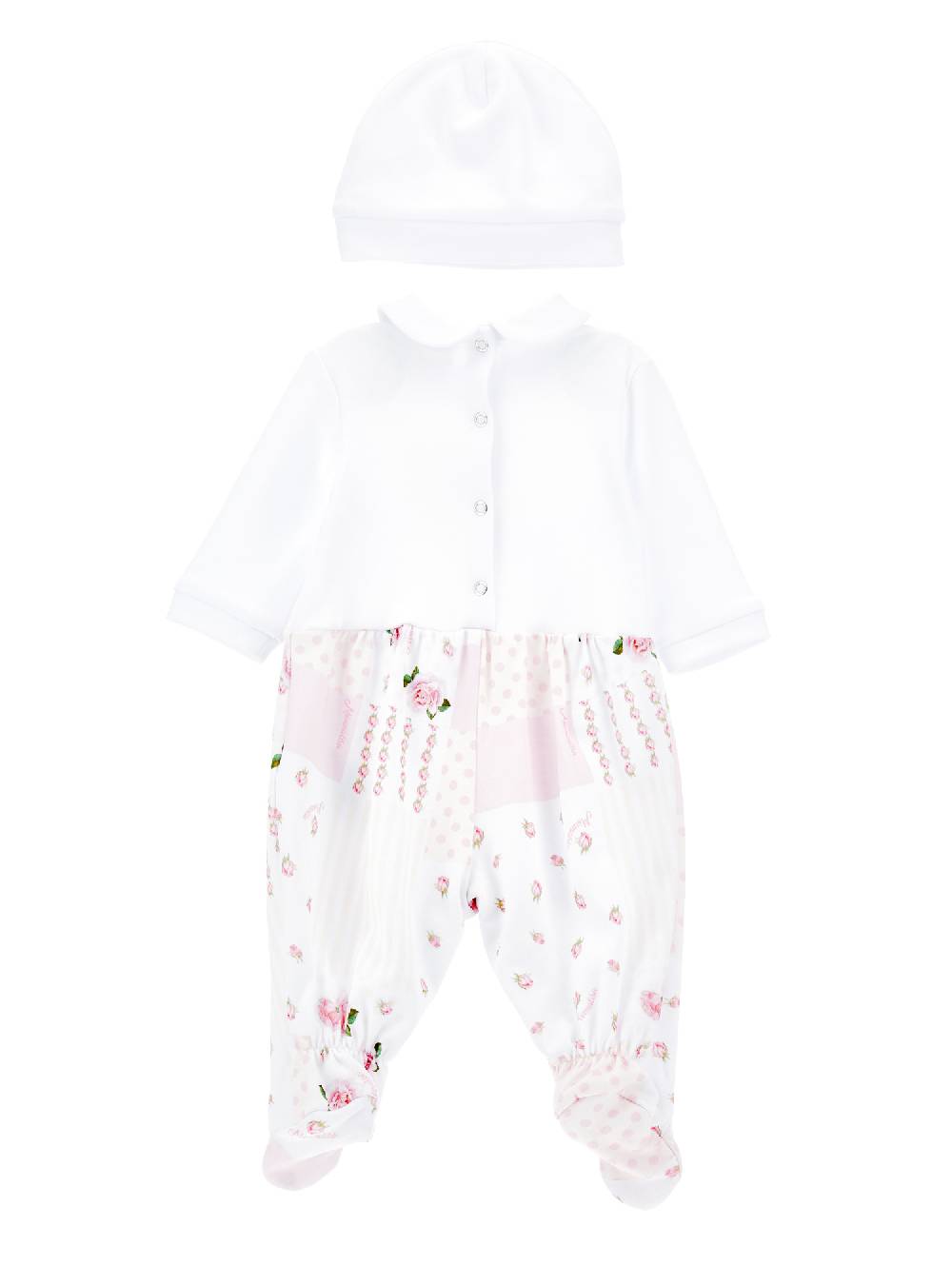 Monnalisa Completo Neonata, Due Pezzi Cotone Floreale