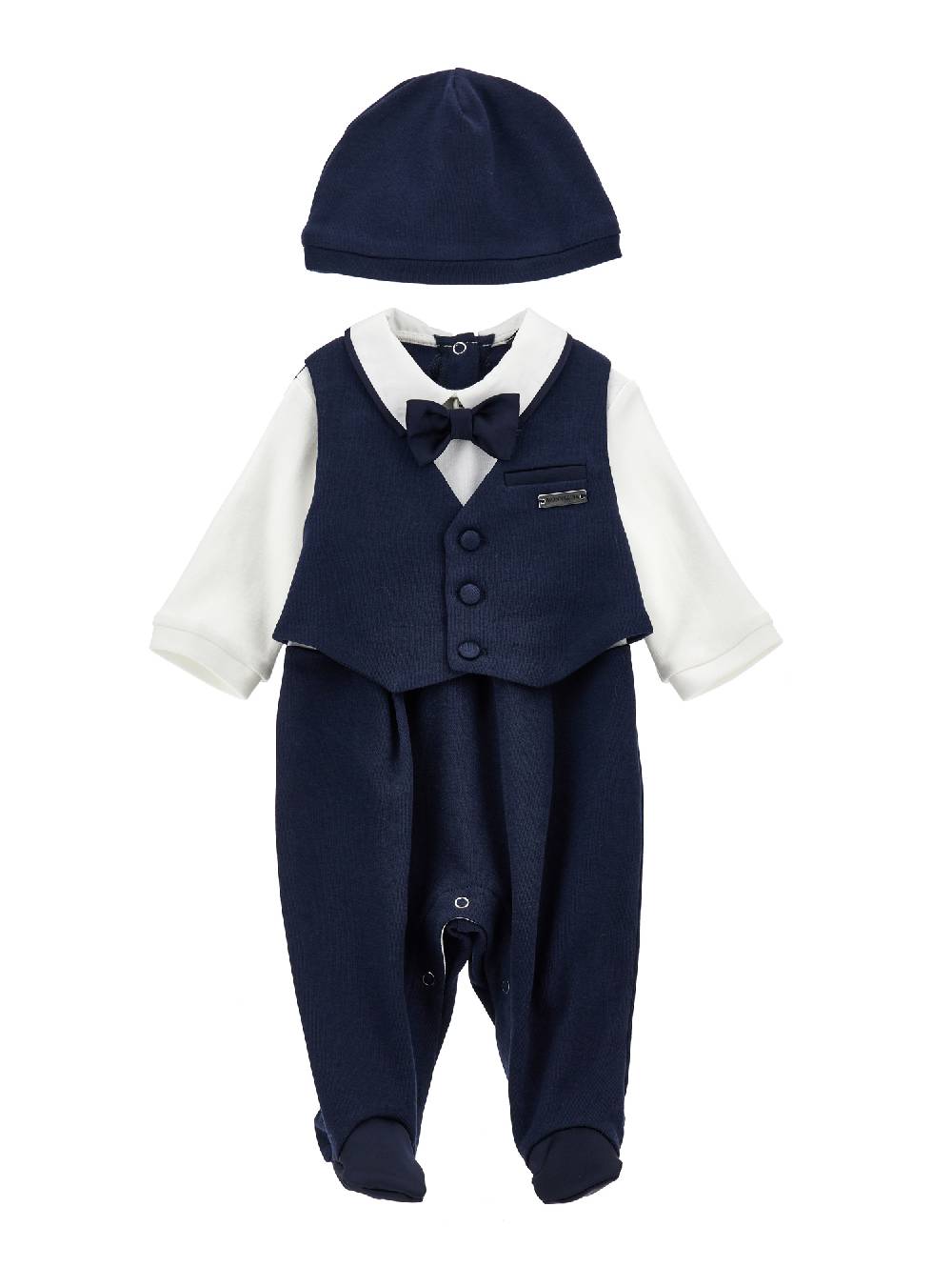 Monnalisa Completo tutina elegante con cuffietta e papillon