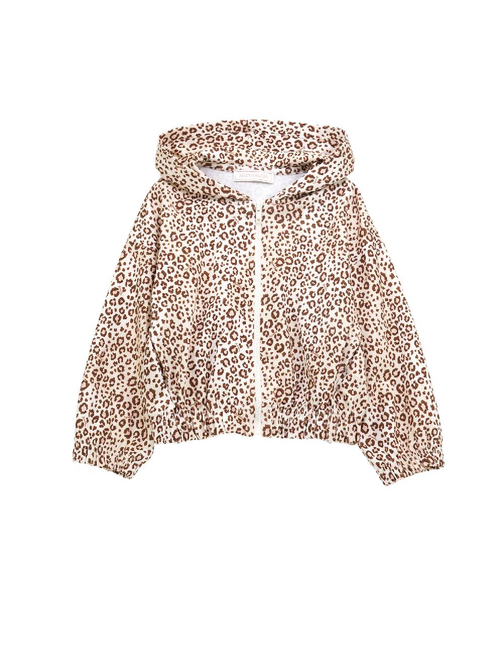Monnalisa Felpa aperta stampa animalier con cappuccio