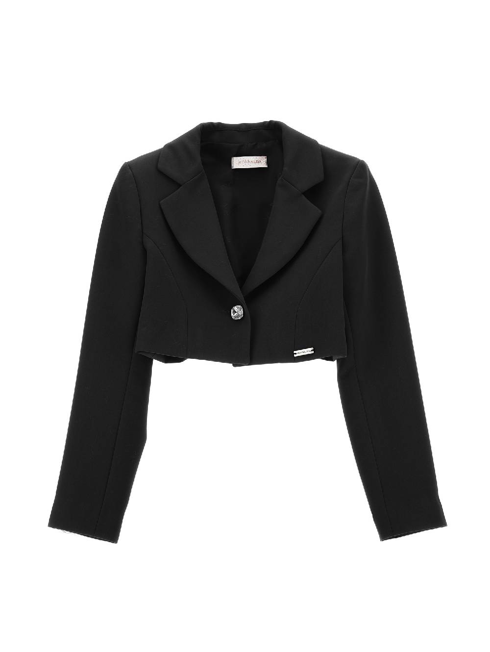 Monnalisa Giacca corta frescolana con bottone gioiello