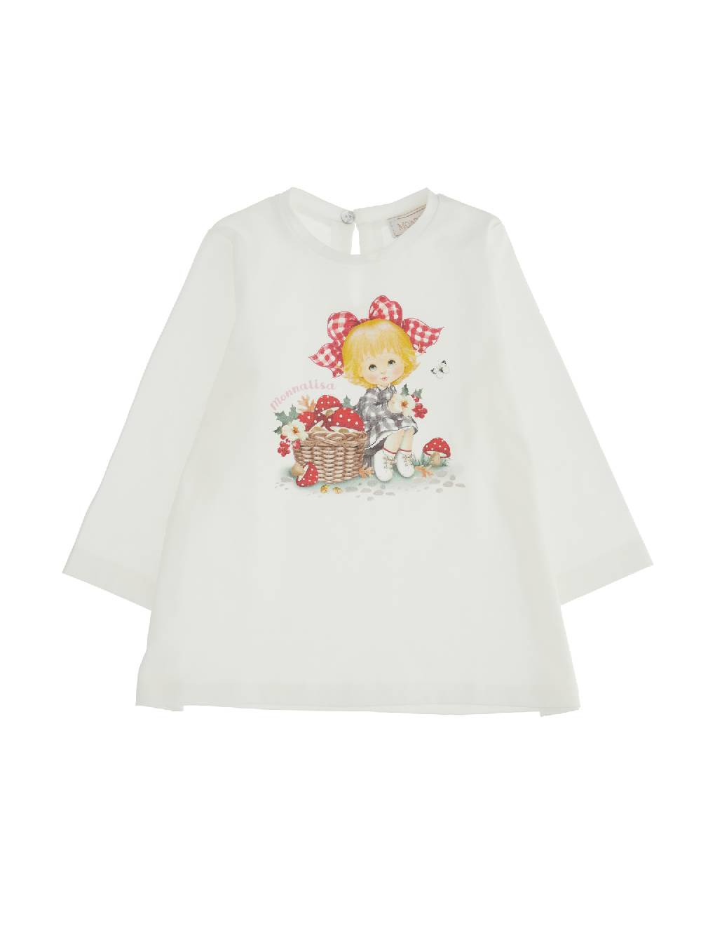 Monnalisa Maxi t-shirt jersey maniche lunghe stampa bimba