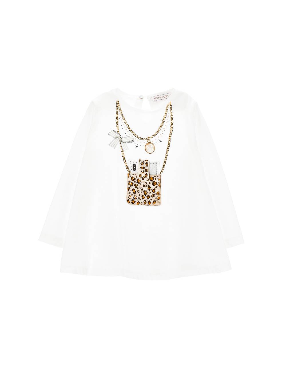 Monnalisa Maxi t-shirt maniche lunghe stampa portacellulare