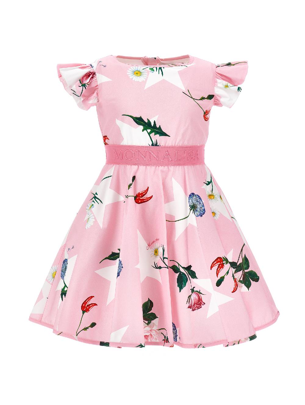 Monnalisa Abitino cotone con inserto logato