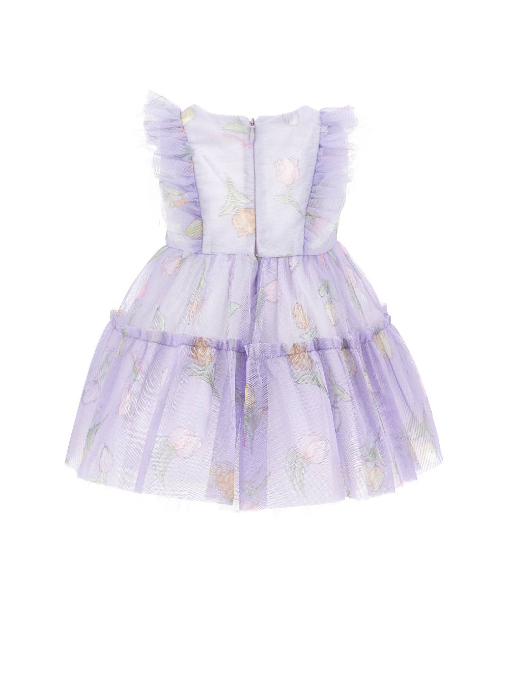 Monnalisa Abitino Tulle Stampa Tulipani