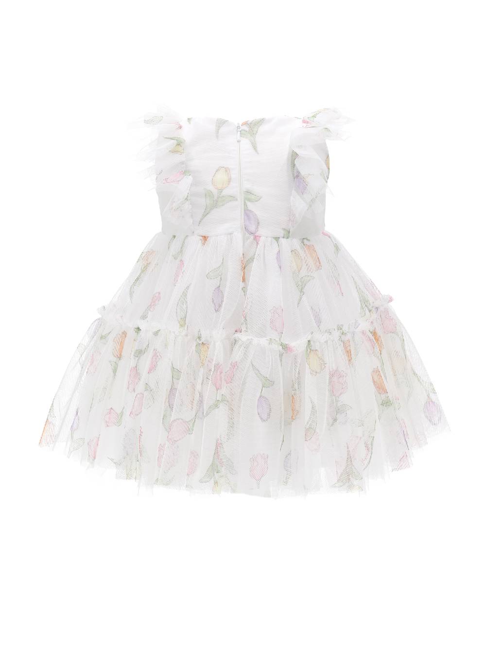 Monnalisa Abitino Tulle Stampa Tulipani