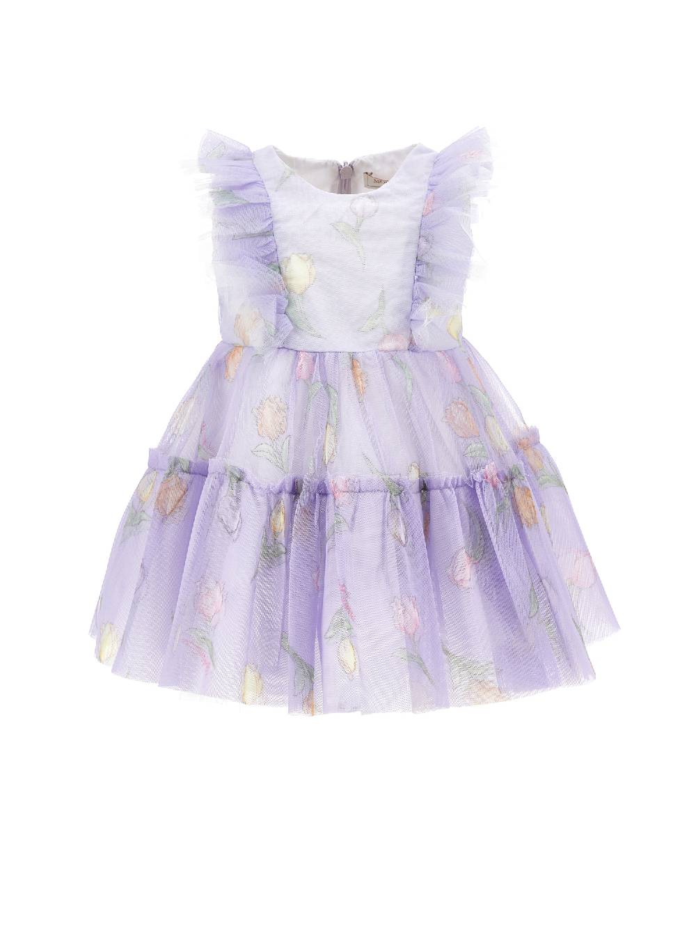 Monnalisa Abitino tulle stampa tulipani