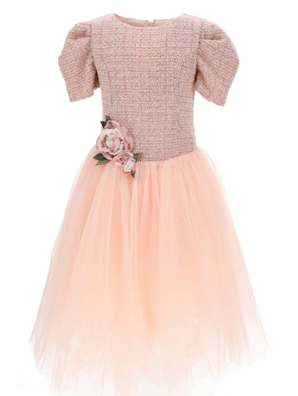 Monnalisa Abito bouclé lurex rose