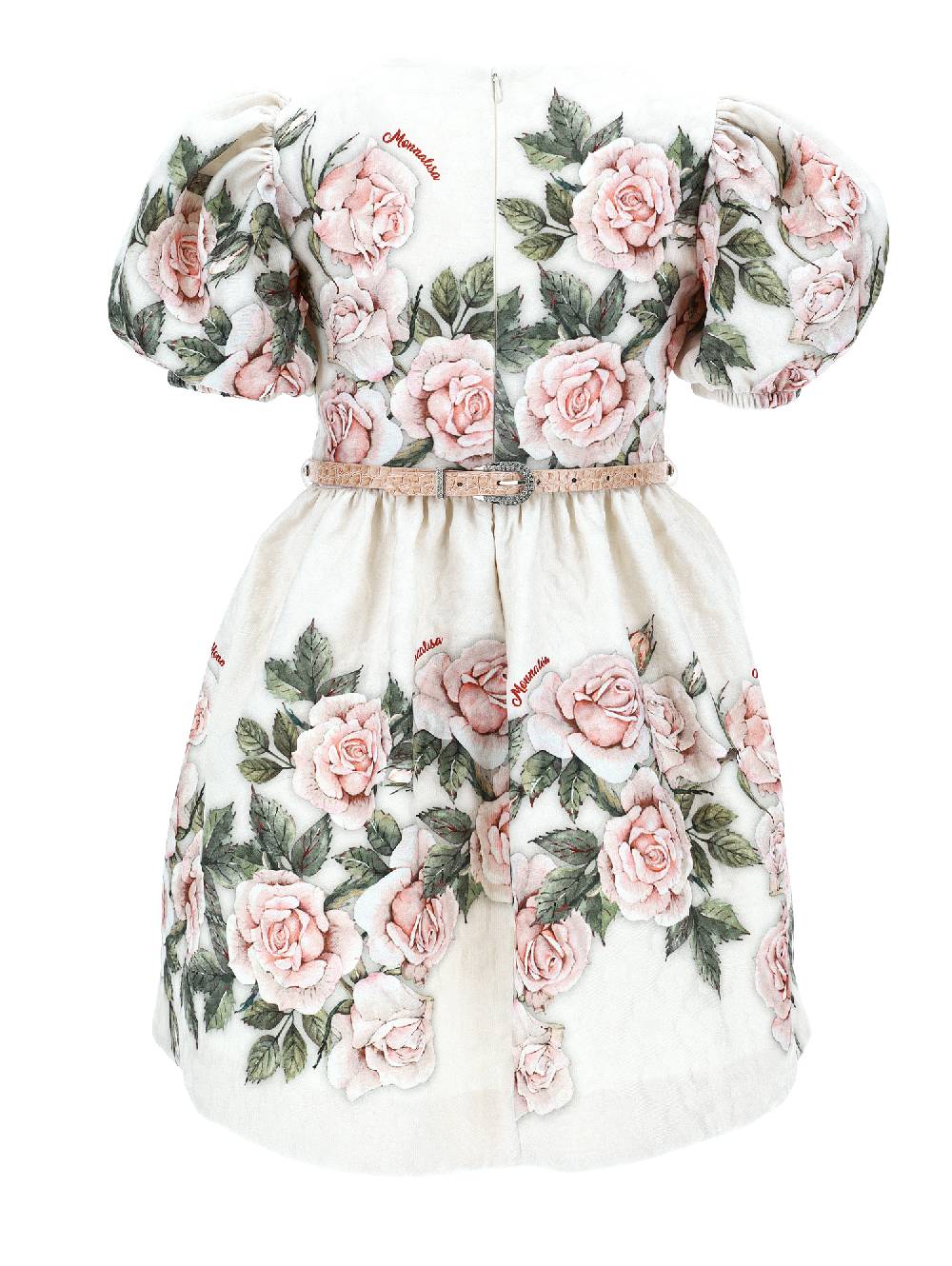 Monnalisa Abito Broccato Con Rose