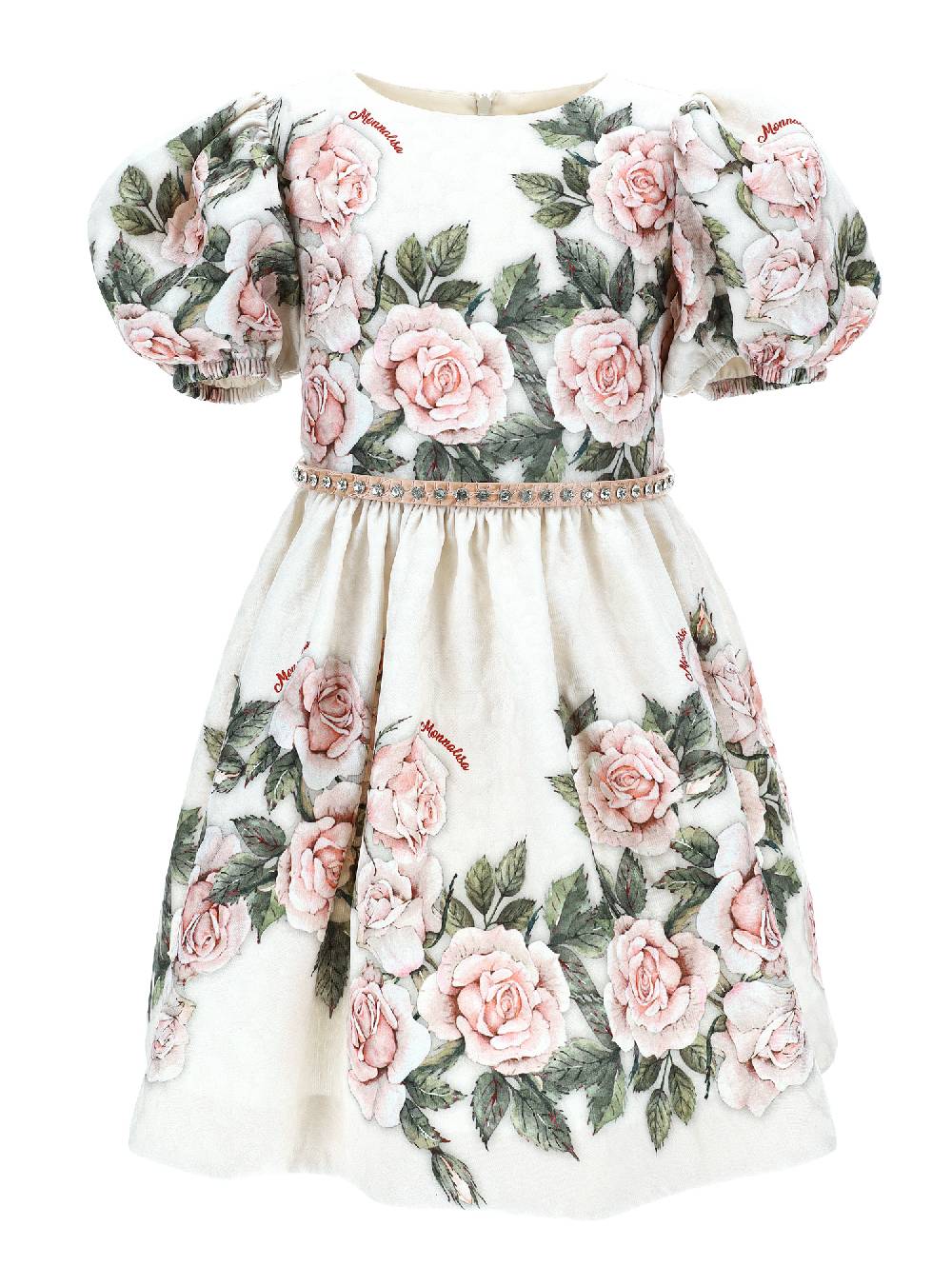 Monnalisa Abito broccato con rose