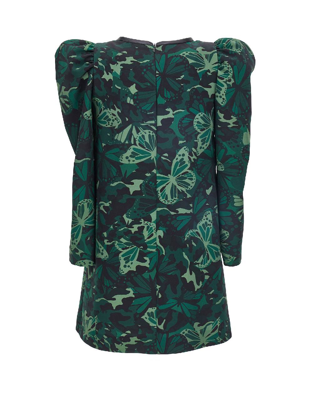 Monnalisa Abito Cady Camouflage Manica Gigot