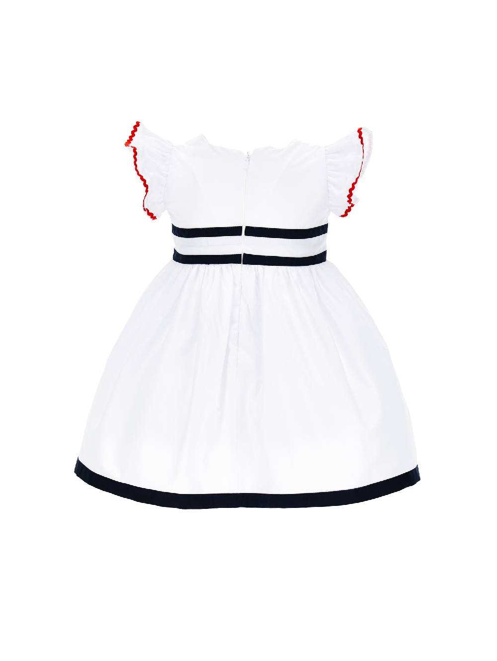 Monnalisa Abito Cotone Bicolor Con Fiocco