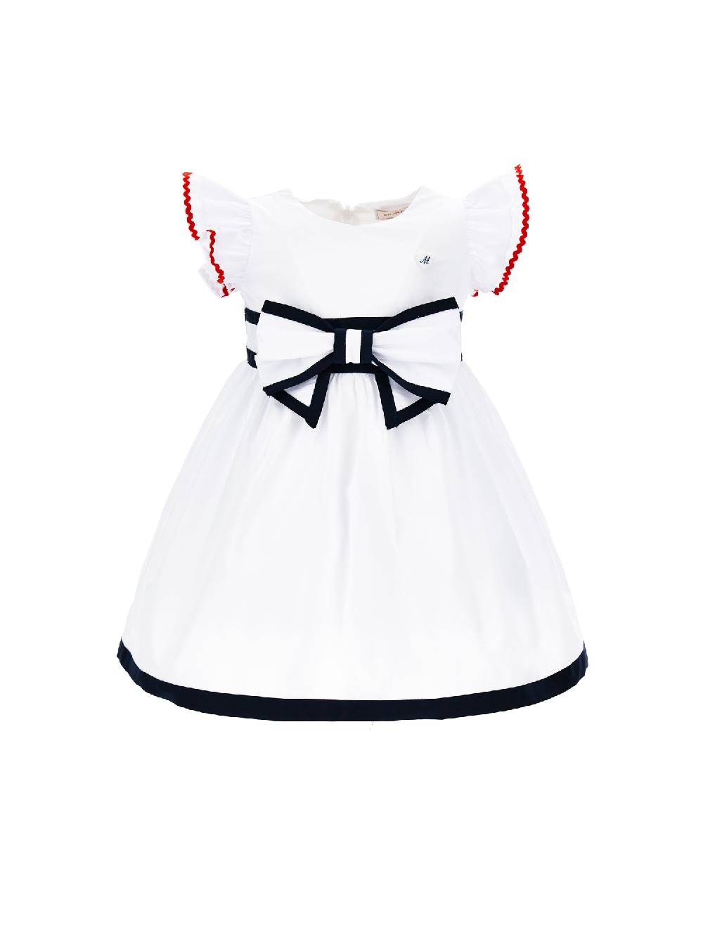 Monnalisa Abito cotone bicolor con fiocco