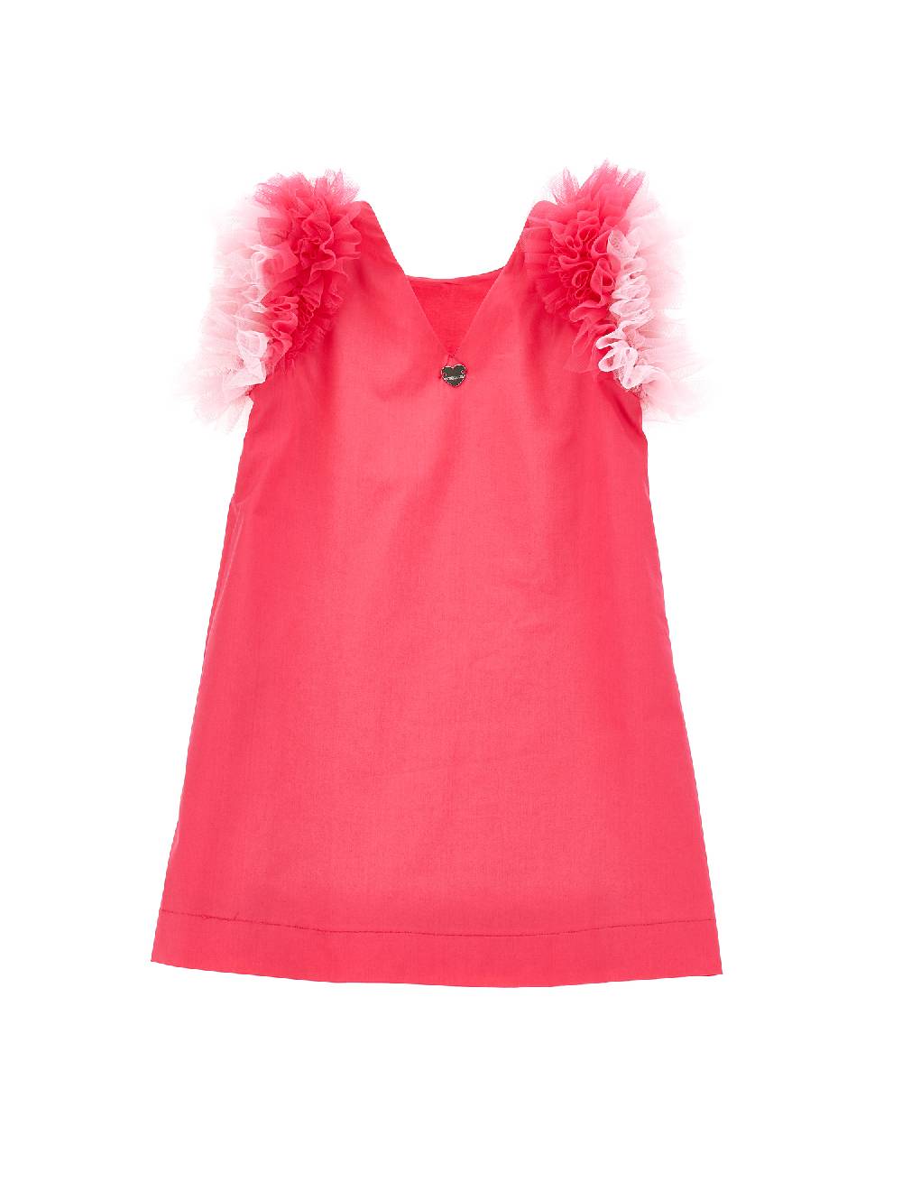 Monnalisa Abito Cotone Giromanica Tulle