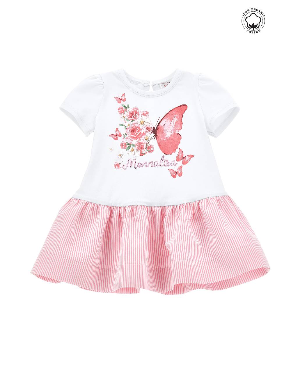 Monnalisa Abito cotone organico vita bassa