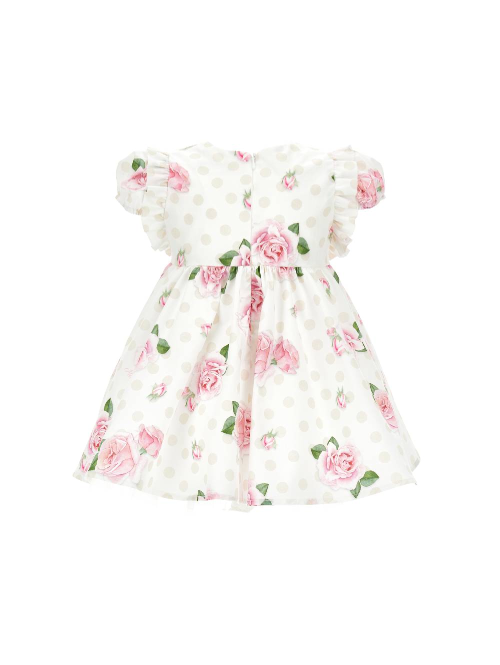 Monnalisa Abito Cotone Rose E Pois