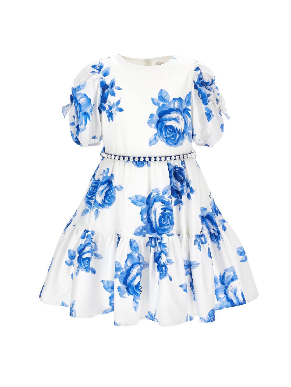 Monnalisa Abito cotone stampa rose