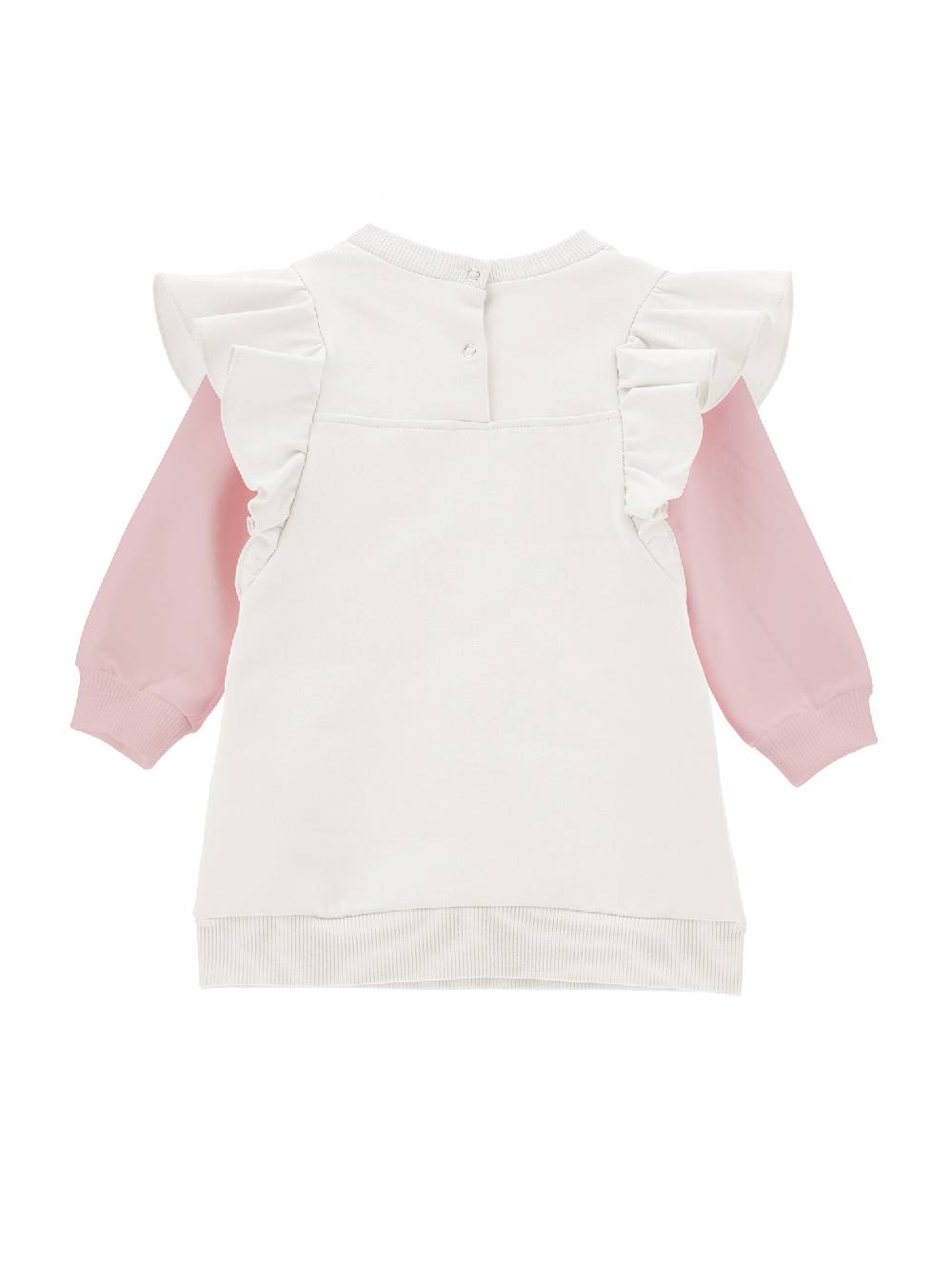 Monnalisa Abito Felpa Bicolor Con Galette