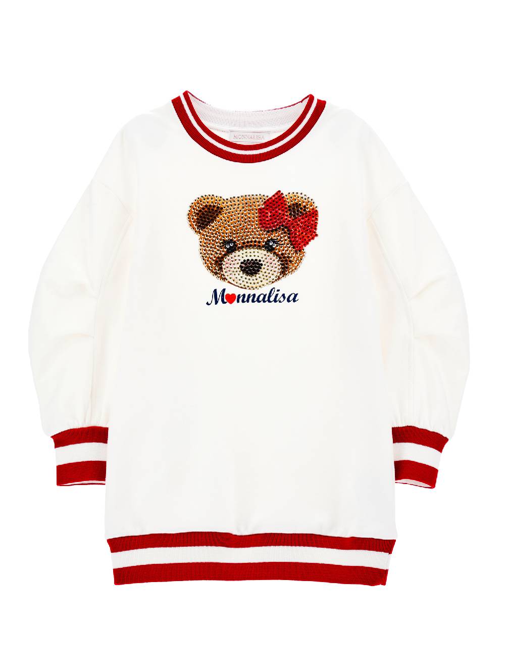 Monnalisa Abito felpa orsetto strass