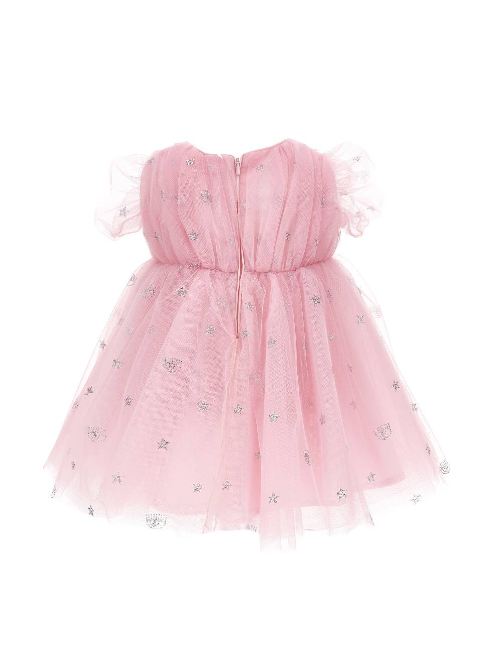 Monnalisa Abito In Tulle Logomania All Over