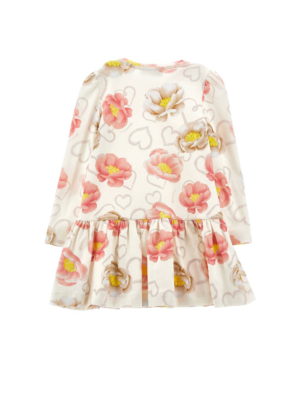 Monnalisa Abito Jersey Anemoni E Cuori