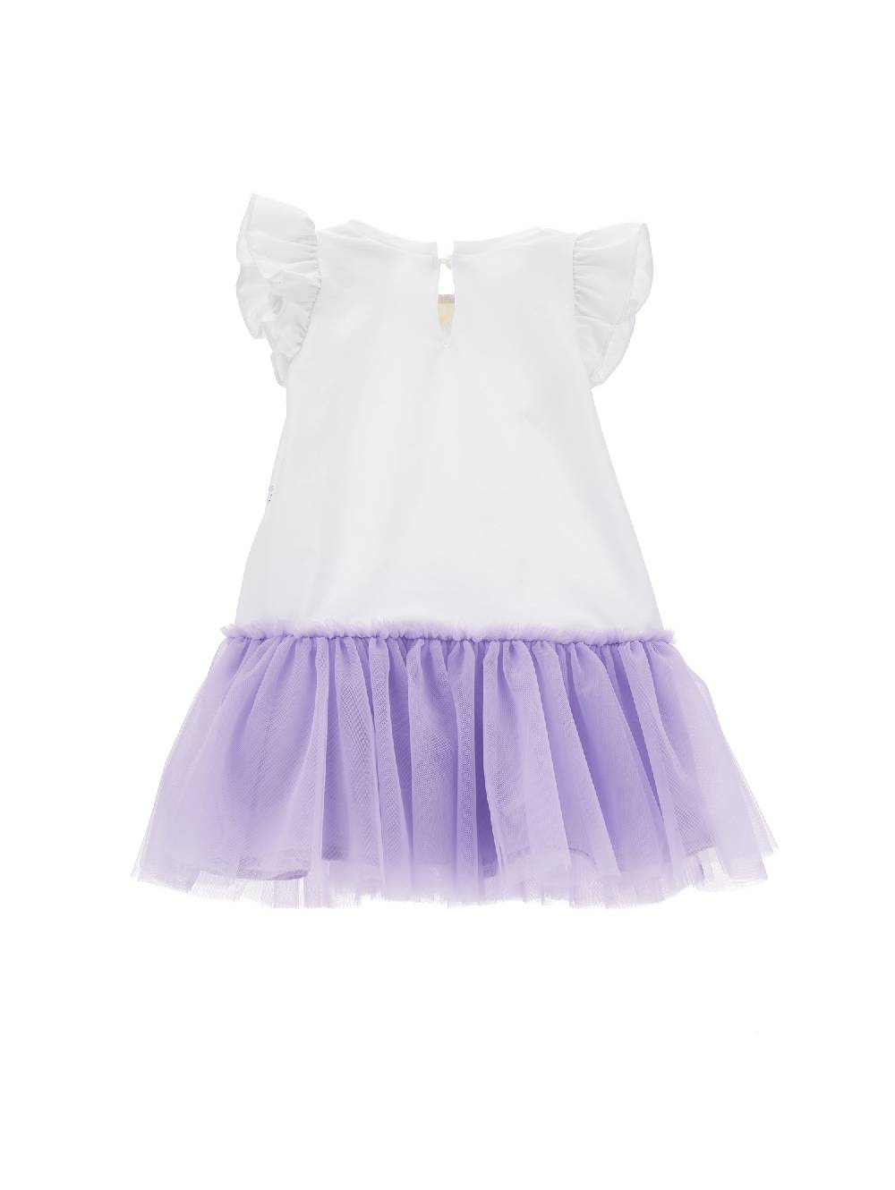 Monnalisa Abito Jersey Con Balza In Tulle