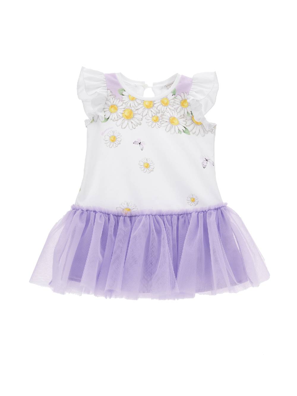 Monnalisa Abito jersey con balza in tulle