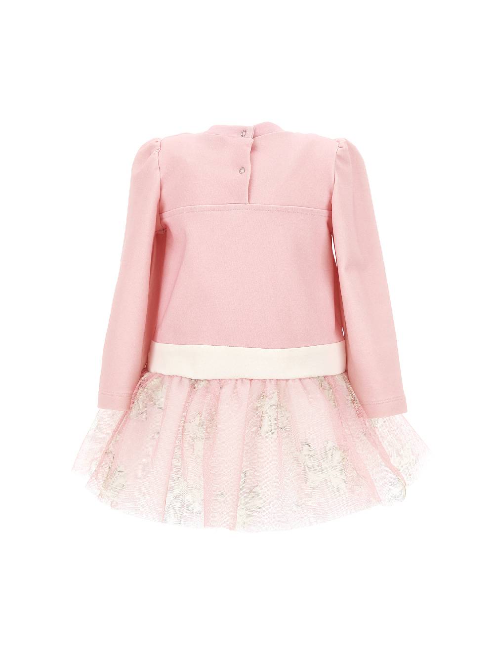 Monnalisa Abito Jersey Con Fiocco E Tulle