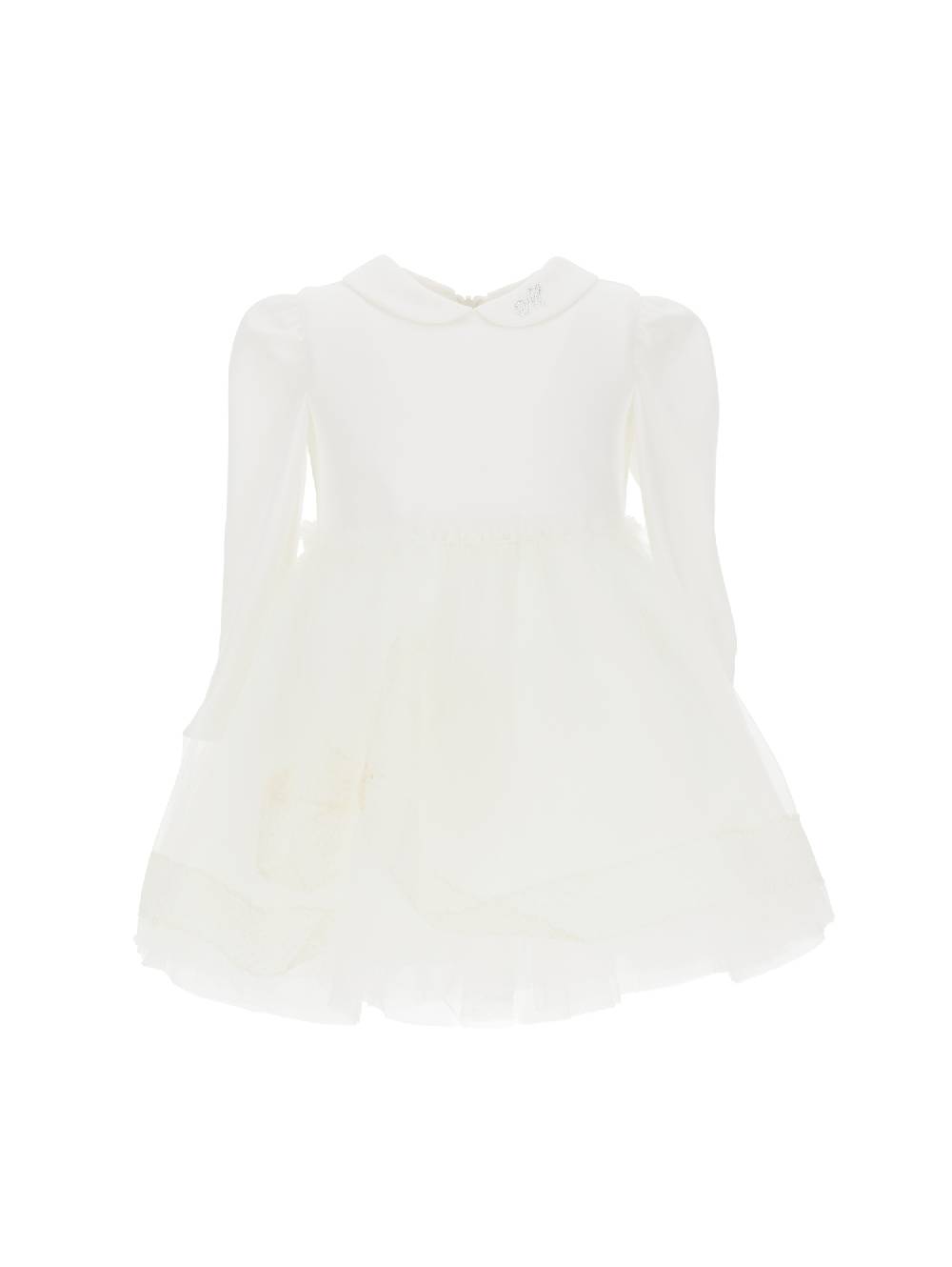 Monnalisa Abito jersey con maxiricamo tulle