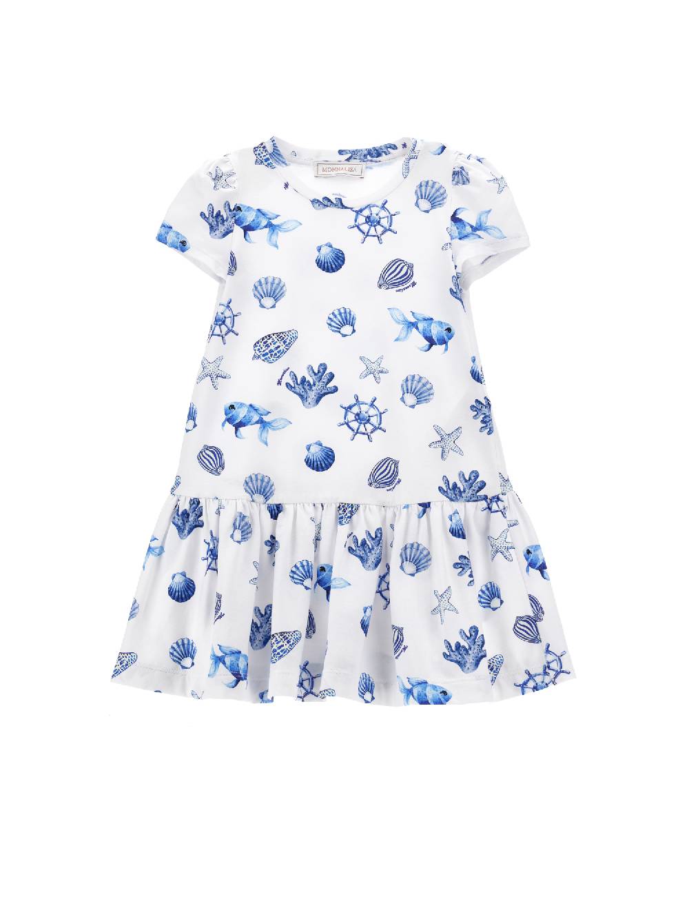 Monnalisa Abito jersey stampa marine