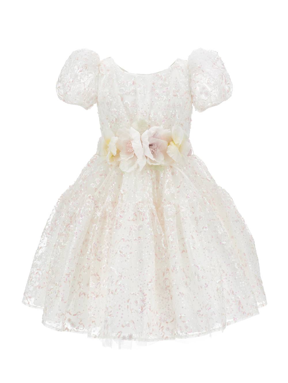 Monnalisa Abito Ludovica tulle ricamato