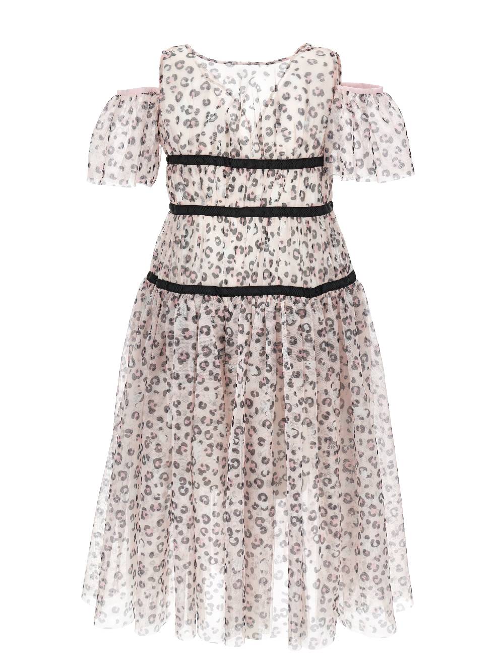 Monnalisa Abito lungo tulle animalier