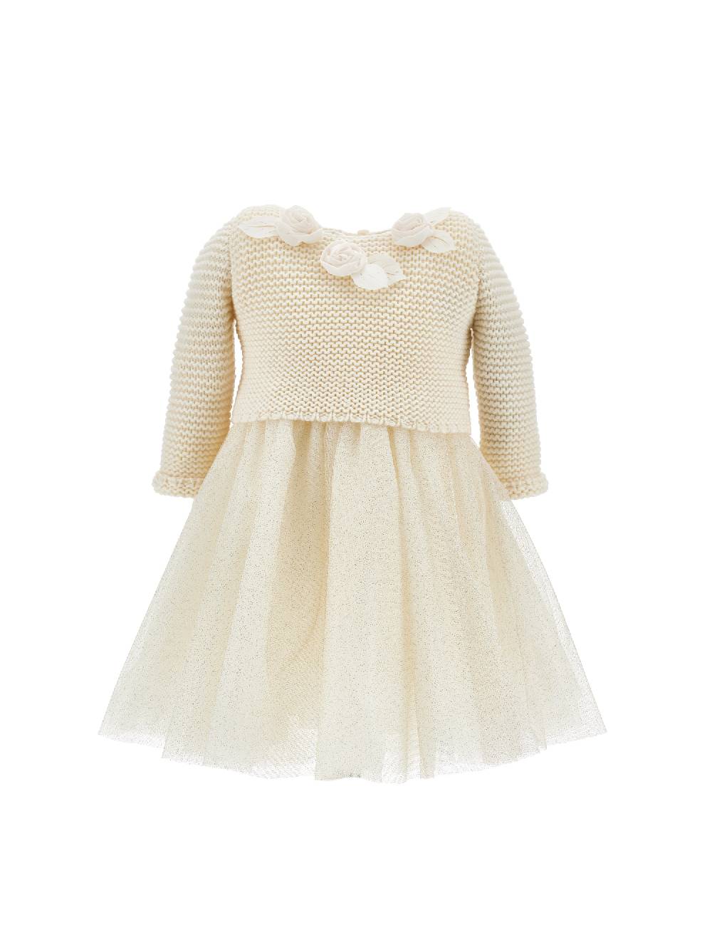 Monnalisa Abito maglia e glitter