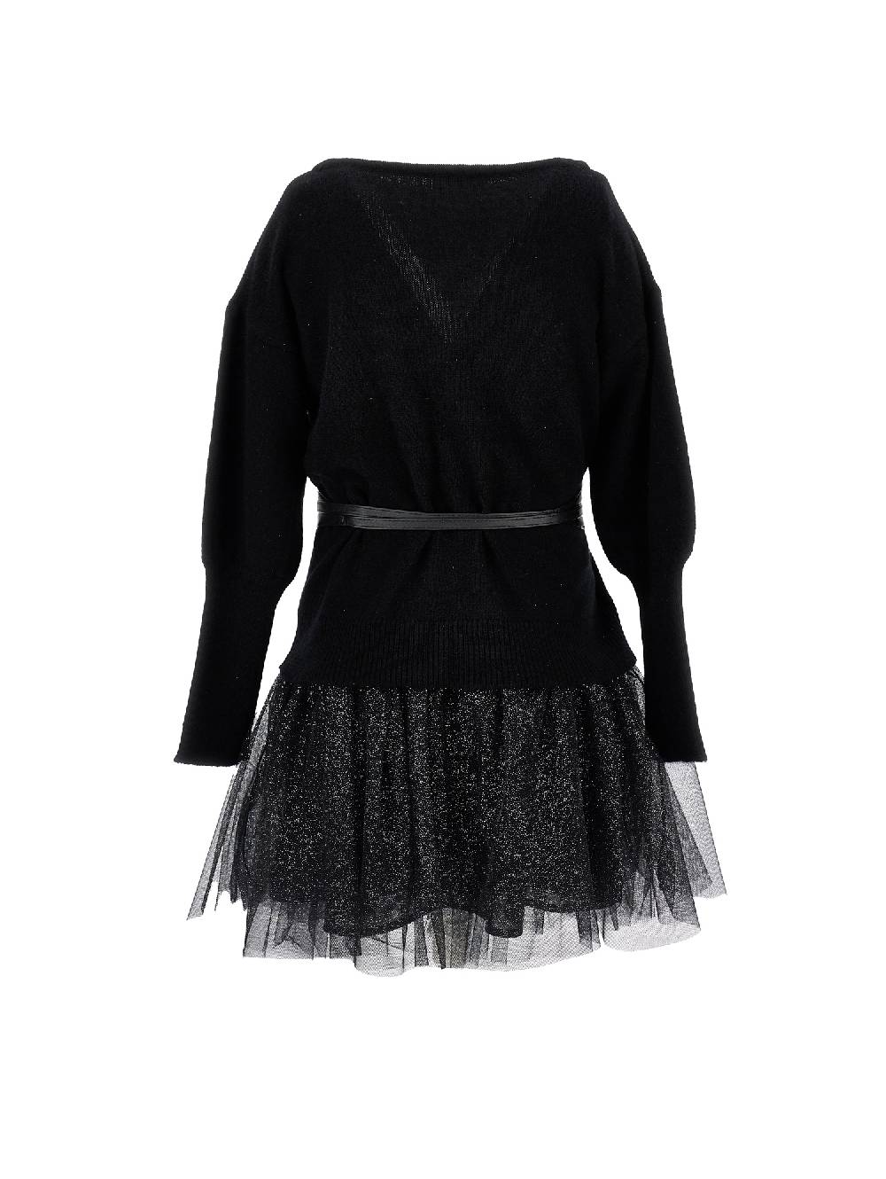 Monnalisa Abito Maglia E Lurex Con Cintura