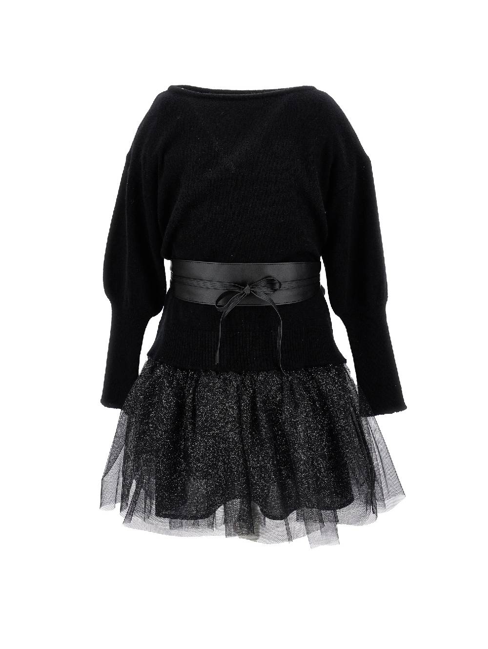 Monnalisa Abito maglia e lurex con cintura