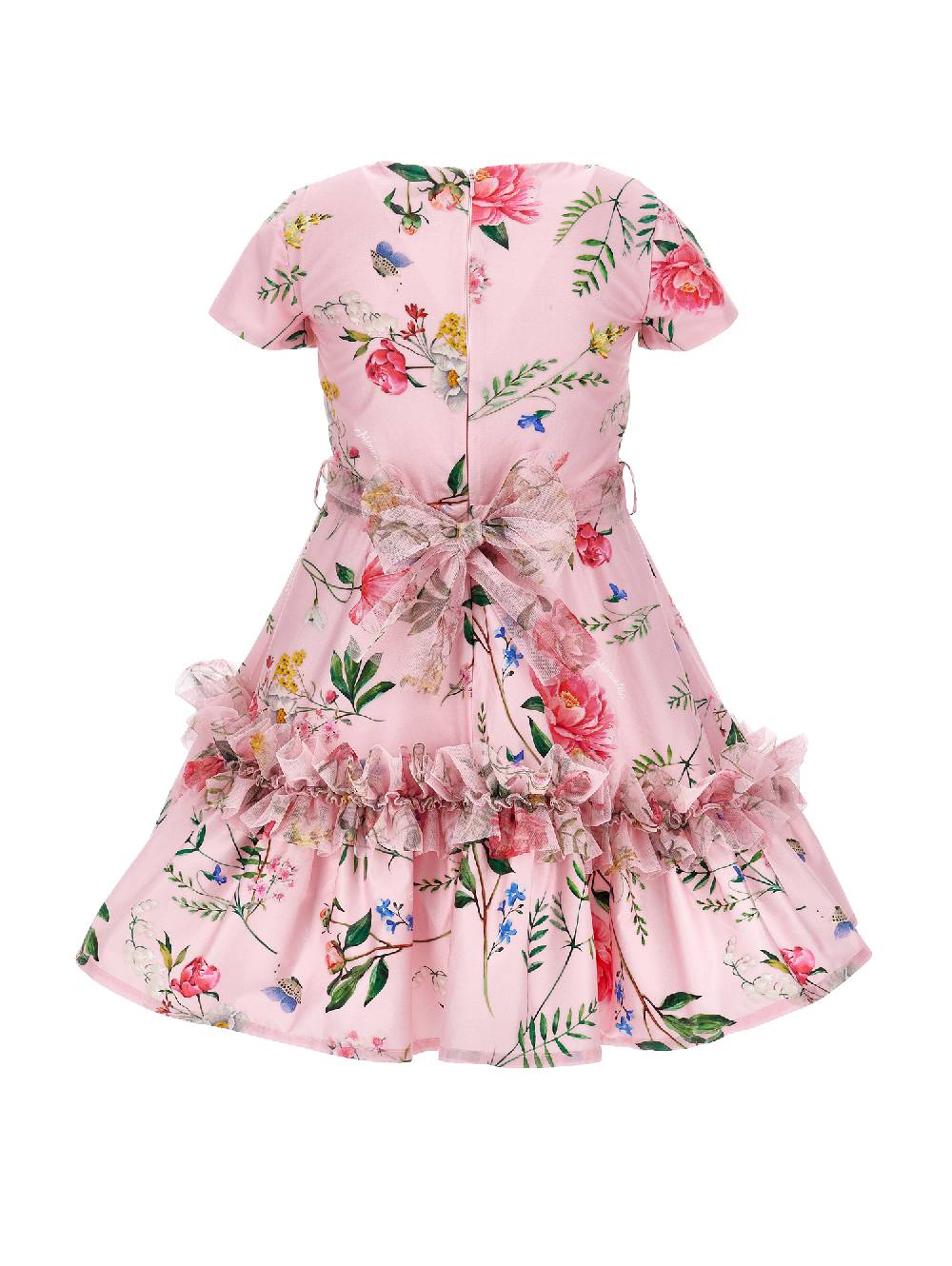 Monnalisa Abito Rasatello Con Dettagli Tulle