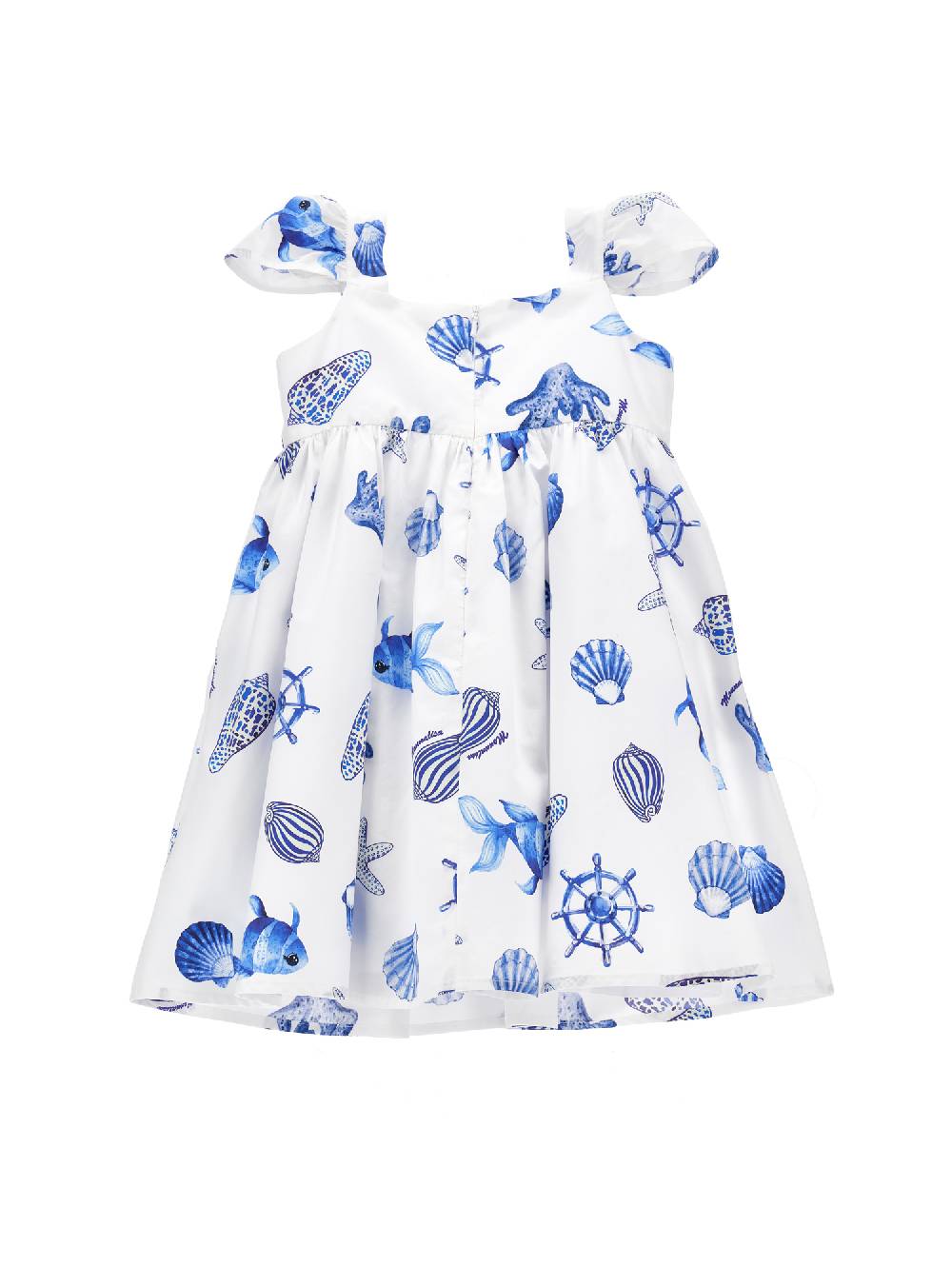 Monnalisa Abito Rasatello Stampa Marine