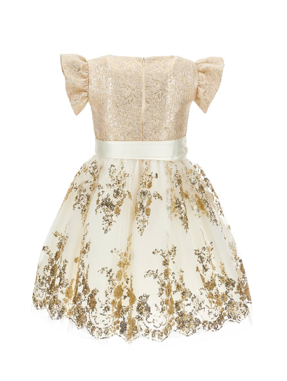 Monnalisa Abito Ricamato Paillettes