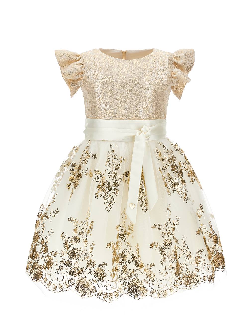 Monnalisa Abito ricamato paillettes